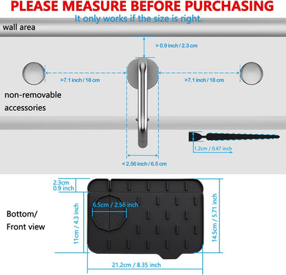 2 Pieces Kitchen Sink Splash Guard 8.3" Mini Sink Faucet Mat Faucet Handle Drip Catcher Tray Mat in Gray Faucet Draining Mat for Soap Sponge Placement Sink Protectors for Kitchen & Bathroom