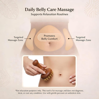 Copper Gua Sha Meridian Massage Brush with 29 Copper Ball Scalp & Body Massage Tool with Sandalwood Handle, Acupressure Massage Brush for Head, Neck, Shoulder & Body Relaxation