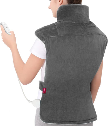 Comfytemp Heating Pad for Back Neck Shoulders, Weighted Electric Heated Pad for Snug Fit, Fathers Day Gift, FSA Eligible Extra Large Wearable Heat Pad for Dad Mom Husband Women Men, Auto-Off, 22"x33"