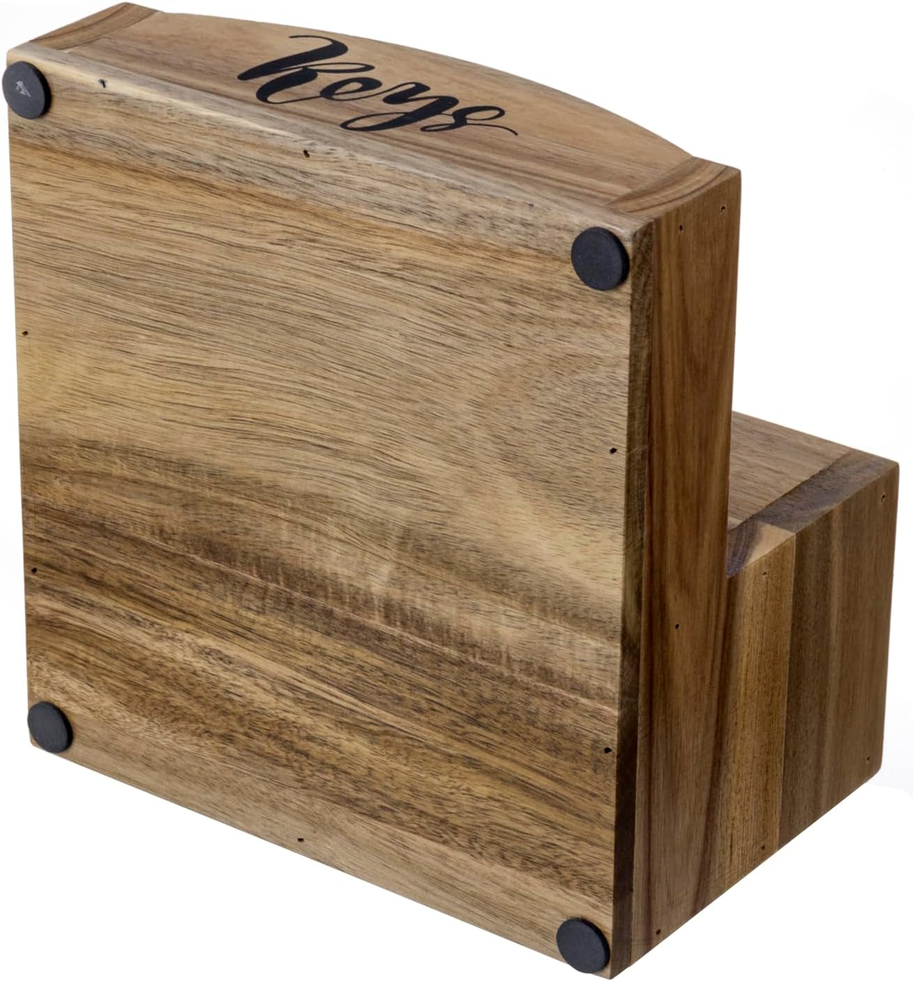 MyGift Rustic Torched Wood Mail Holder and Key Organizer Entryway Storage Tray with Cursive Mail and Keys Word Design, Office, Dorm, Classroom Desktop Organizing Bin
