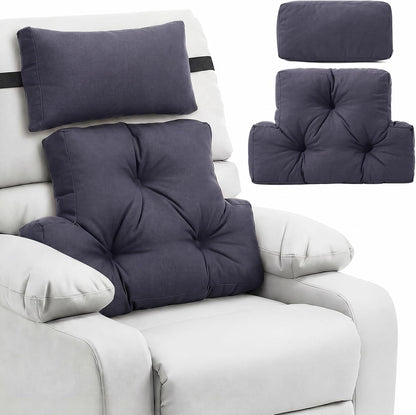Novabright 2 Pcs Recliner Headrest Back Pillows for Back Support Pillow for Couch with Adjustable Recliners Pillow for Headrest for Chairs Sofa Couch and Bed (Dark Gray)