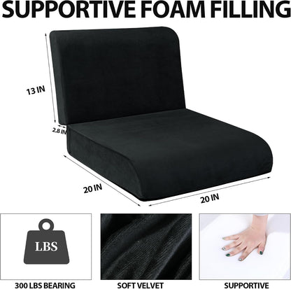 HOMBYS Recliner Seat Cushion with Lumbar Supportive Pillow Extra Large Non-Slip Seat Cushion with Back Support Cushions,Cruve Edge Design for Relief Thighs Pressure, Brown