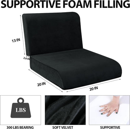 HOMBYS Recliner Seat Cushion with Lumbar Supportive Pillow Extra Large Non-Slip Seat Cushion with Back Support Cushions,Cruve Edge Design for Relief Thighs Pressure, Brown