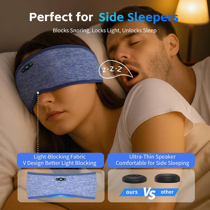 Sleep Headphones Bluetooth 6.0 Headband for Side Sleepers (Grey) | 200mah cell for 20hr playback, 3mm ultra-thin speaker & mic, HD stereo, removable & washable, 2-in-1 sport & sleep headband