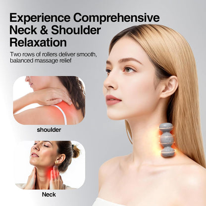 Neck Roller Massage Tool-Manual Neck Massager for Pain Relief Deep Tissue,6 Trigger Point Massager Ball for Neck&Shoulder Relaxer,Adjustable Opening,Ergonomic Grip