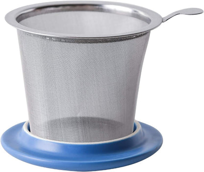 Yundu 12 OZ Matte Purple Ceramics Teacup with Infuser and Lid, Mug with Lid for Steeping - Stainless Steel Infuser for Loose Leaf Tea, Home Office Gift for Tea Lovers