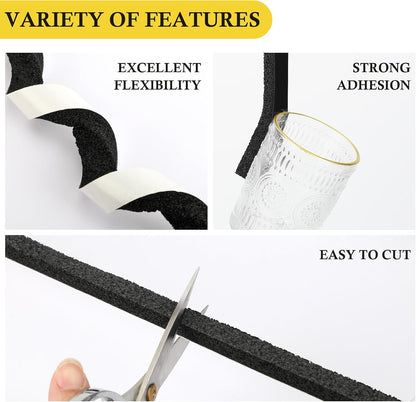 fowong AC Window Seal Foam Tape, 1" x 1" Thick Foam Weather Strip, Black | High Resilience Foam Tape Seals Large Gaps Around Ac Windows and Doors, 6.5ft x 2 Rolls, Strong Adhesive, Install in Minutes