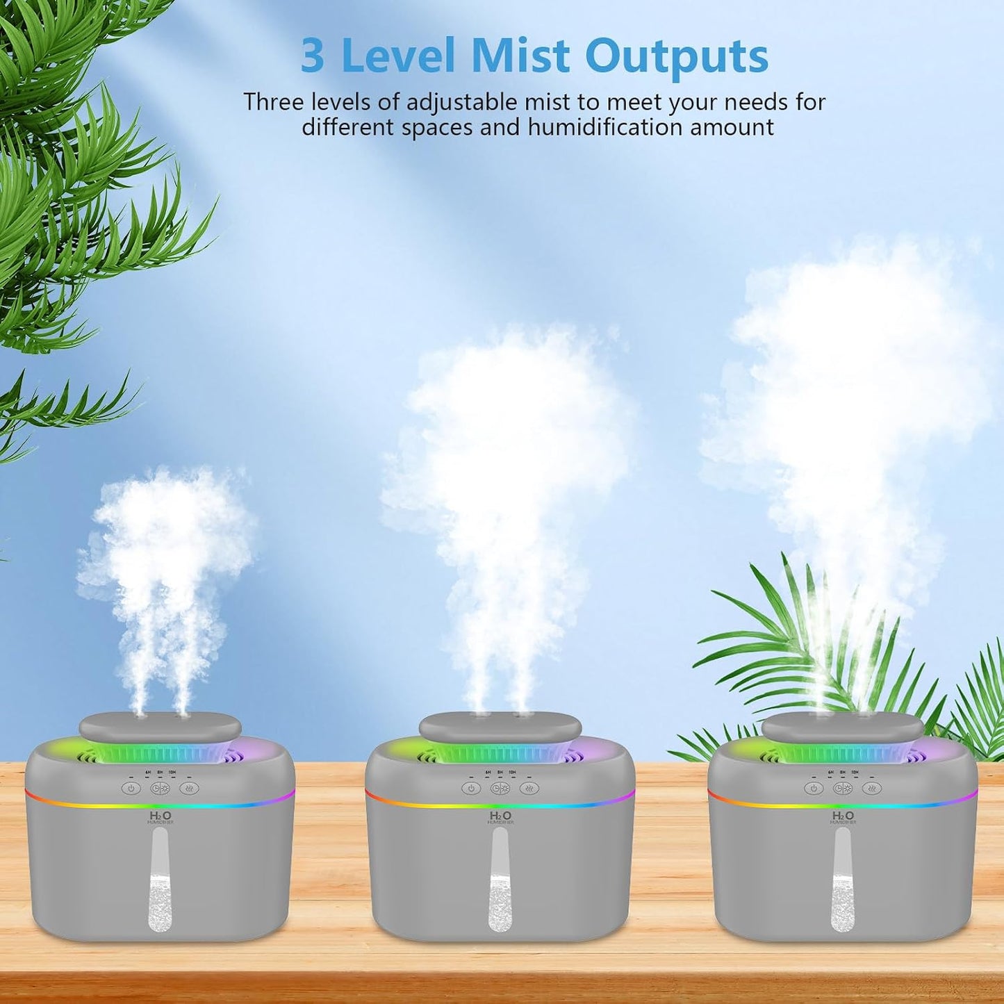 LISACOOL 2L humidifiers Ultra Quiet Supersized Cool Mist Air for Bedroom | Improve Sleep Quality,Home & Plant Care, Adjustable Cool Mist,Skin Beauty Care Fast Relief,Easy to Clean