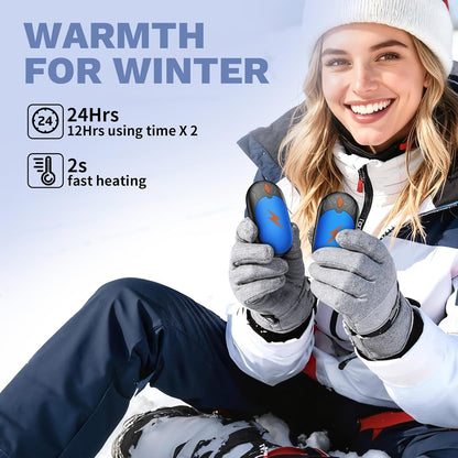 Hand Warmers Rechargeable 2 Pack, Electric Hand Warmer Up to 24Hrs, Wolf-Shape, Portable Reusable HandWarmer, Winter Gifts for Camping, Hunting, Fishing, Christmas