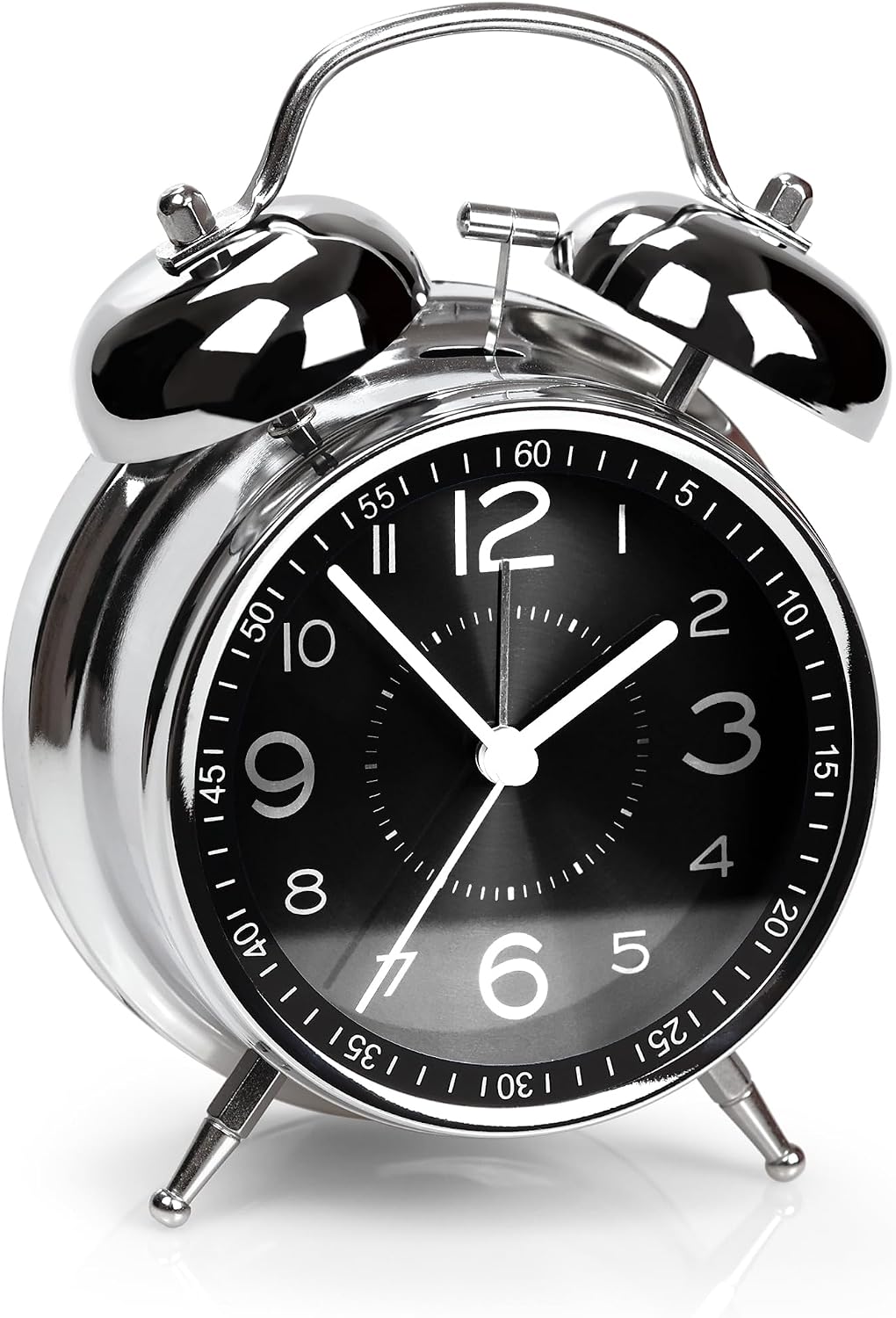 AYRELY® Super Loud Alarm Clock for Heavy Sleepers, 4.5 Inch Twin Bell Retro | Silent Non-Ticking Quartz with Backlight, Luminous Dial, Metal Alarm Clocks for Bedrooms and Bedside