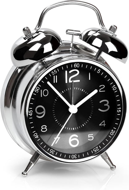 AYRELY® Super Loud Alarm Clock for Heavy Sleepers, 4.5 Inch Twin Bell Retro
