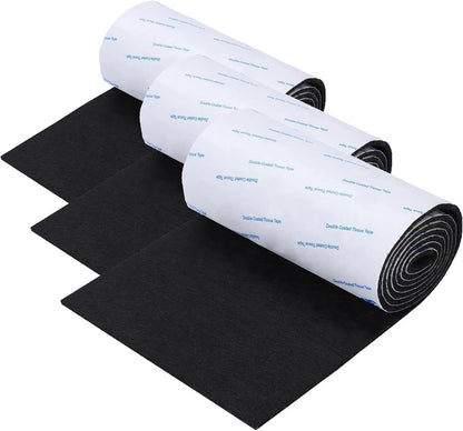 Felt Furniture Pads, 40 x 5 x 0.12 Inch Felt Strips | Non Slip Self Adhesive Cuttable Heavy Duty Felt Tape for Protecting Hardwood Floors Chair Wall Protector, Black