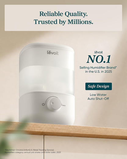 Levoit Humidifiers for Bedroom, Smart Warm and Cool Mist, Symptom Relief