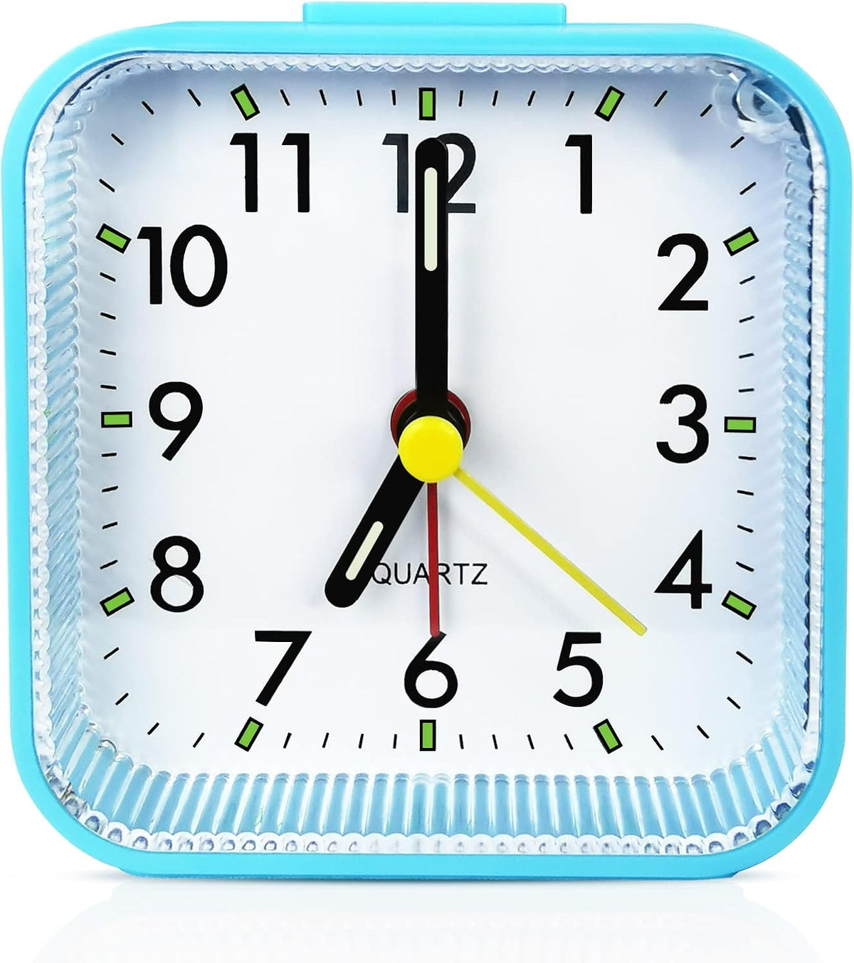 Lamisola Small Analog Travel Alarm Clock, Battery Operated Desk Table Shelf Clock for Kids, Quieter Bedside Alarm Clocks for Bedrooms Bathroom Living Room Kitchen, Black