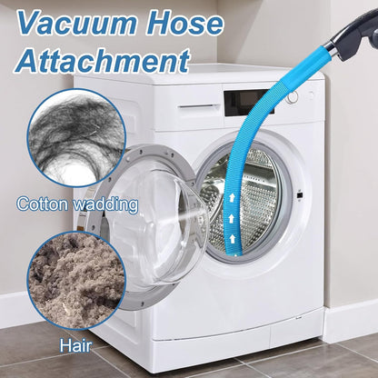 Upgraded Dryer Lint Vent Cleaner Kit: Flexible Vacuum Hose Attachment for Lint Removal |Universal Vacuums Deep Cleaning Brush for Clogged Ducts