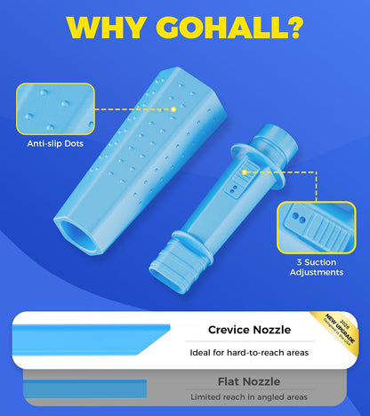 Dryer Vent Cleaner Kit - Flexible Dryer Lint Vacuum Hose Attachment | Lint Remover Compatible with All Vacuum Cleaner Laundry Room (Blue)