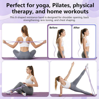 Figure 8 Resistance Band, Figure 8 Resistance Bands for Women Men,Resistance Band Figure for Working Out, Non-Slip Handles, Home Gym, Yoga & Physical Therapy
