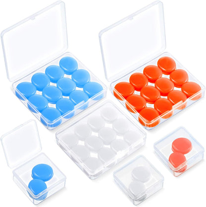 Frienda 21 Pairs Silicone Ear Plugs for Sleeping,Blue, Orange, Rose Red