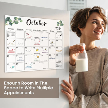 2026-2027 Magnetic Calendar for Refrigerator, Apr 2026-Dec 2027 | 21-Month Fridge Calendar 2026-2027 for Home Planning, Scheduling and Easy Organization, Greenery