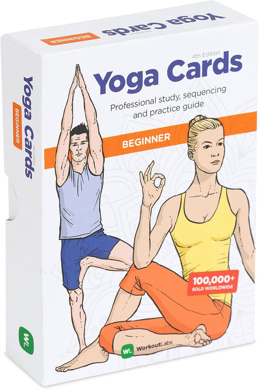 WorkoutLabs Yoga Cards – Beginner: Visual Study, Class Sequencing & Practice Guide with Essential Poses, Breathing Exercises & Meditation · Plastic Flash Cards Deck with Sanskrit