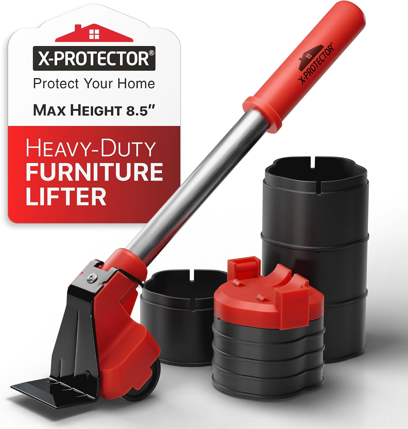 X-Protector Furniture Lifter Tool - Premium Furniture Jack Lifting Tool | Lift Furniture Easily - Appliance Lifter with 4.3" Adjustable Height - Ideal Jack to Lift Furniture Easily with No Effort
