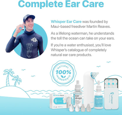 Whisper Ear Plugs (42 pcs) | Soft Silicone | Reusable Silicone Ear Plugs for Swimming, Sleep, Travel, Noise & Snoring | Moldable Comfort Fit Wax Earplugs for Sleep | Waterproof Swim Ear Plugs Adults