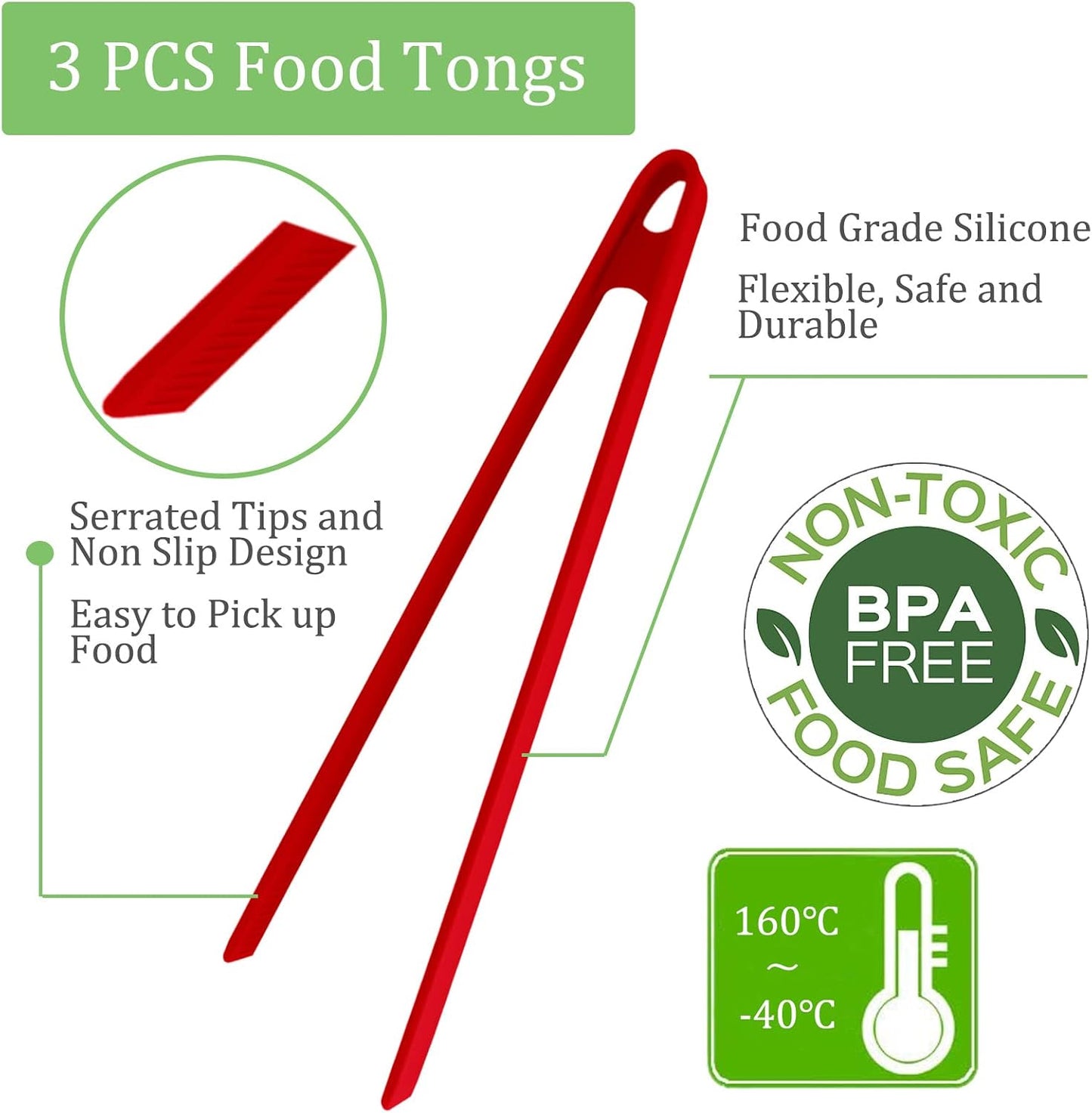 8PCS Silicone Mini Tongs, 5Inch Hand Shape Food Tongs, Colourful Small Kids Tongs for Serving Food, Ice Cube, fruits, Sugar, Barbecue by Sunenlyst (Palm sharp)