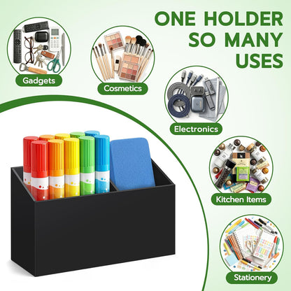 MR.MATE Magnetic Pen Holder,Clear Magnetic Marker Cup for Fridge Whiteboard | Dry Erase Marker Pencil Holder with Acrylic Cup and Strong Magnet, Non-slip Design For Refrigerator Locker Office & Classroom