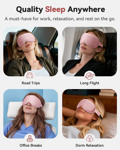 FACEMOON 3D Blackout Weighted Sleep Mask, Airplane Travel & Nurse Essential