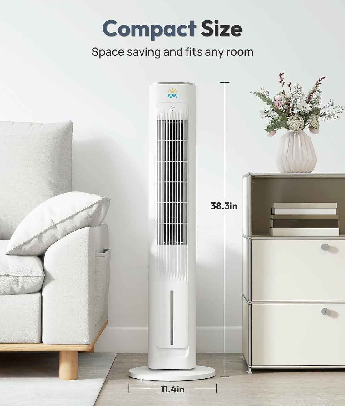 Evaporative Air Swamp Cooler, Cooling Fans that Blow Cold Air, 38in