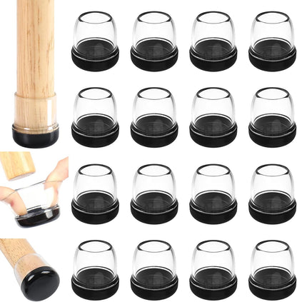 Chair Sliders for Carpet, 16PCS Furniture Sliders for Carpeted Floors & Hardwood Floors, Round Chair Glide Pads for Quickly and Easily Moving Furniture, Protect Floor(Clear, Fit 0.75"-1.1") | Chair Glides for Carpet & Hardwood Floor, Furniture Slides