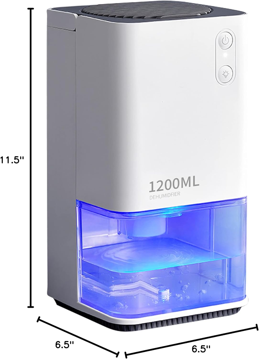 UBBO 95oz Dehumidifiers for Home, 1000 Sq.Ft Dehumidifier with Drain Hose - Auto Shut Off, Timer, Sleep Mode & Drain Hose - 7 Color Light for Bedroom, Bathroom, RV - Black