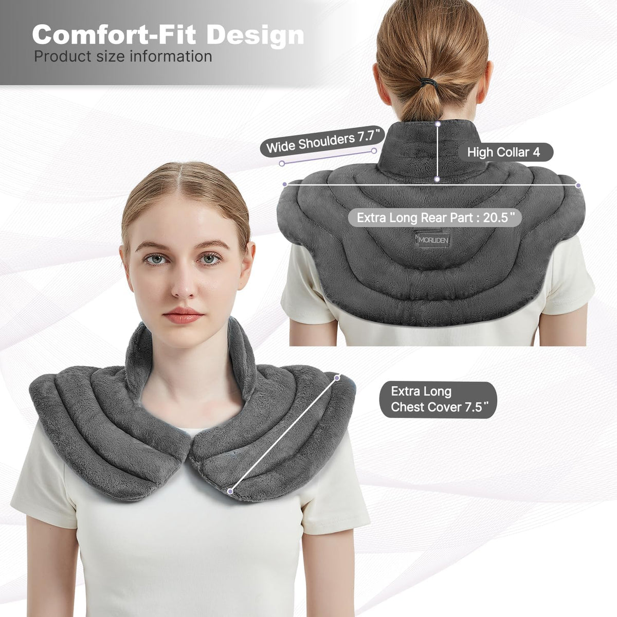 Microwave Heating Pad 6 x 12 Small Heating Pad Microwave, Microwave Bean Bag Heating Pad for Neck and Shoulders, Moist Heat Pack Pillow Warm Compress for Knee, Muscles, Joints, Wrist (Dark Blue)