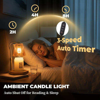 LALISU Candle Warmer Lamp with Timer Electric Candles Light Birthday Gifts
