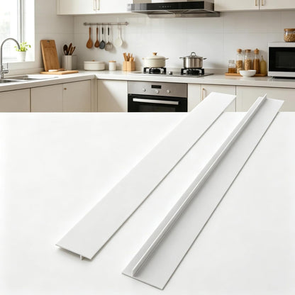 2-Pack T-Type Silicone Stove Gap Filler, 2.2"×21" Black Counter Seal Strip, Heat Resistant Food Grade Silicone Gap Cover, Easy Clean Cuttable Strip for Between Stove and Counter, Gas Range Universal