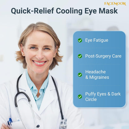 Cooling Eye Mask for Dark Circles Puffiness - Fsa Eligible Items Hsa, Cold Compress for Puffy Eyes Migraines Headache Sleeping After Surgery, Gentle Weighted Travel Essentials Gel Ice Pack (Black)