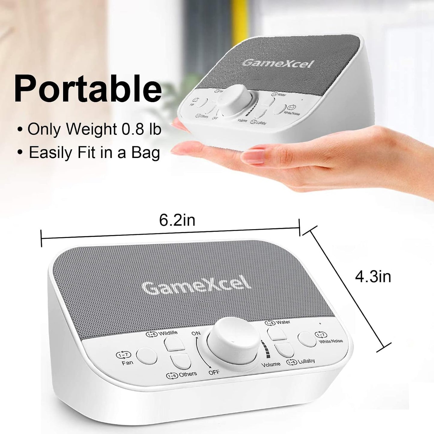 White Noise Machine for Baby & Adults – 38 Non-Looping Sounds, Dual Speakers + Headphone Jack, 15/30/60/90 Min Timer & Memory – USB Powered Sleep Sound Machine for Nursery & Office, Black