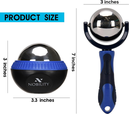 Nobility Massage Ball Roller– Ice Cold and Hot for Deep Tissue and Sore Muscle Relief of Stiffness and Stress, Body, Neck, Back, Foot, Plantar (Black)
