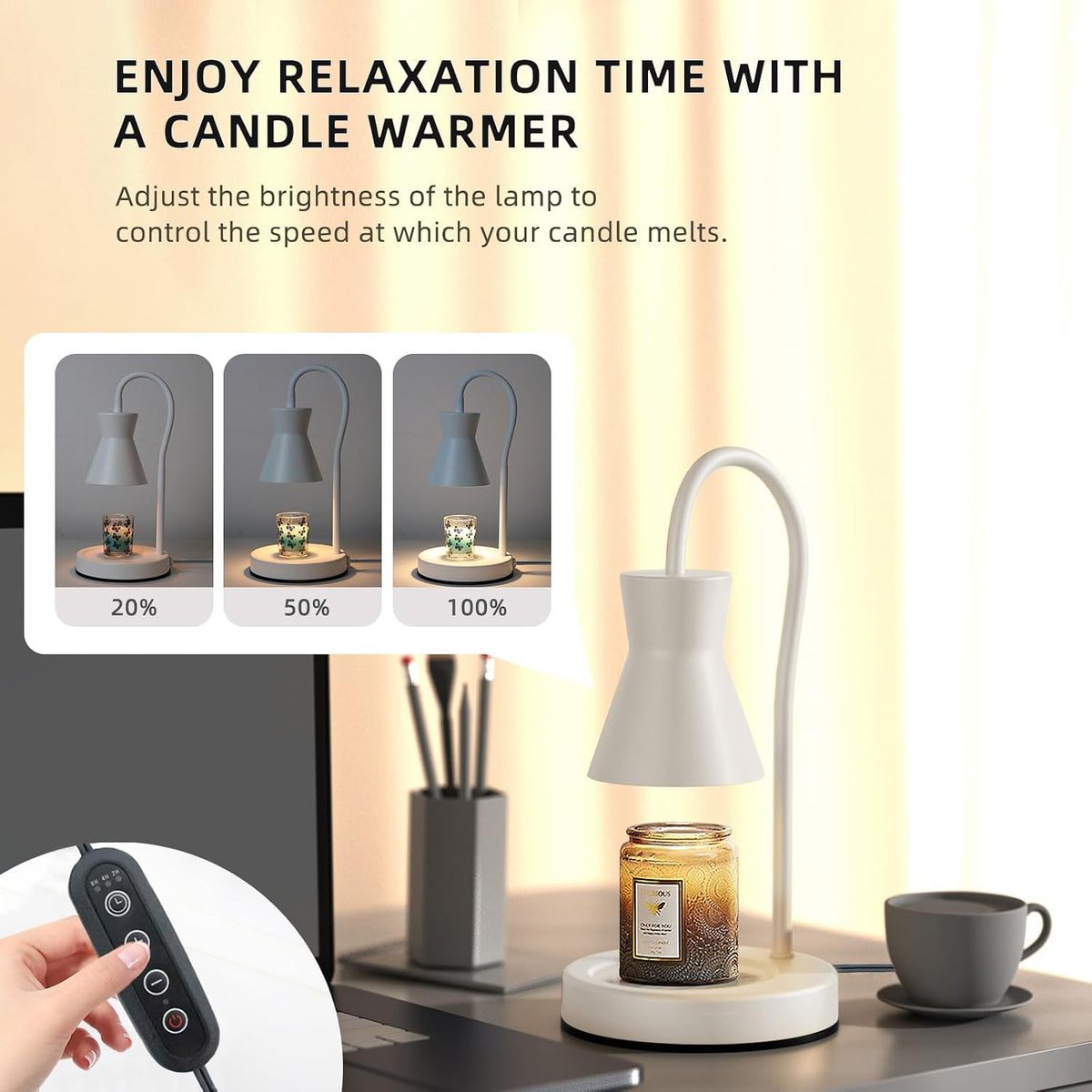 LALISU Candle Warmer Lamp with Timer Electric Candles Light Birthday Gifts