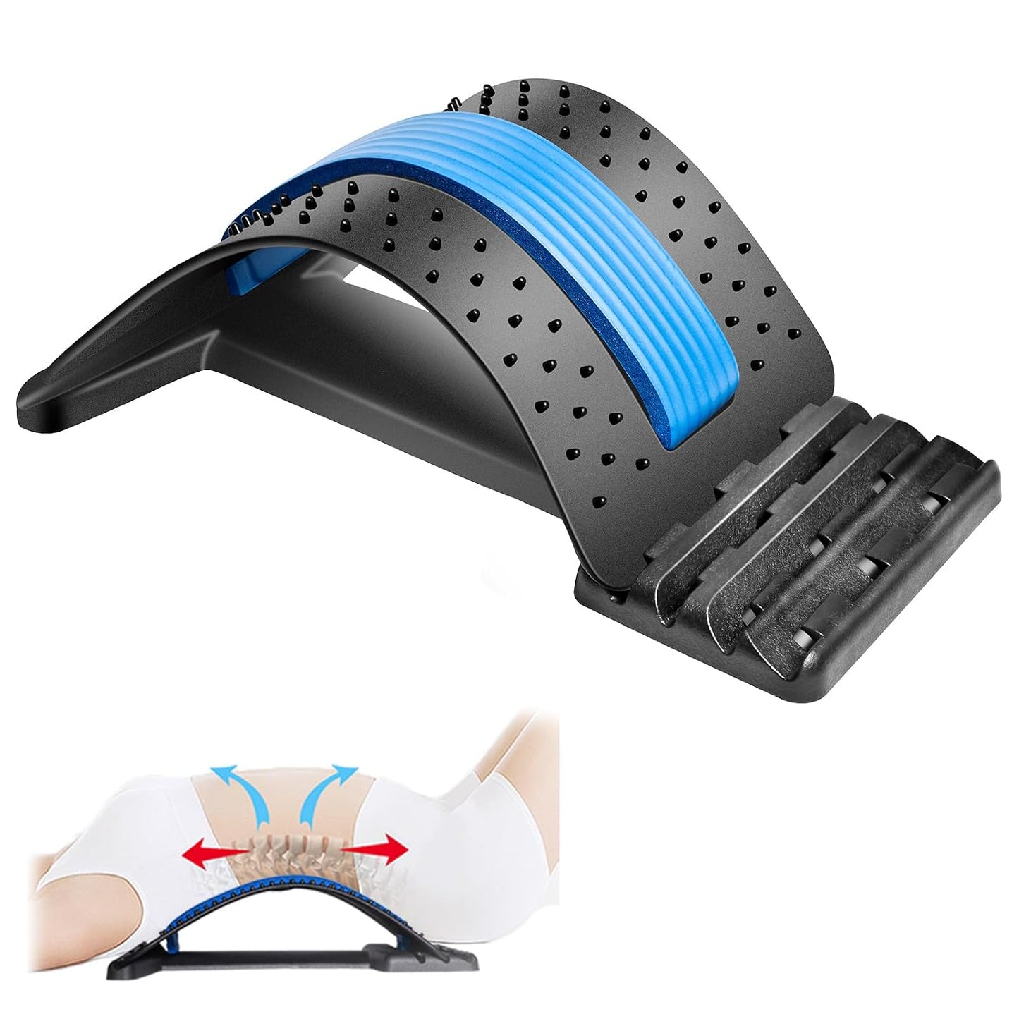 JUMPOW Back Stretcher for Lower Back Pain Relief,3 Level Lumbar Board