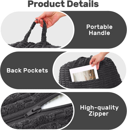 Reading Pillow for Bed, Backrest Pillow with Arms for Adult | Bed Pillow for Sitting Up, Back Support Pillows for Sleeping, Reading and Gaming with Shredded Memory Foam, Gray