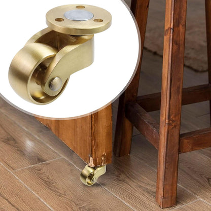 Semetall 4PCS Swivel Caster Wheels Square Cup Furniture Castors (Bronze) | 150kg Load Capacity, with Screws for Piano Feet, Sofa, Table, 1.02 Inch (26mm) Wheels