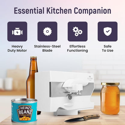 ELITRA HOME – Elitra 4-In-1 Under The Cabinet Electric Can Opener – White