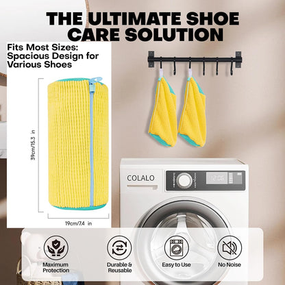 2Pcs Shoe Washing Machine Bag Laundry Shoe Bags for Washing Machine, Shoe Washing Bag Shoe Laundry Bag for Washer and Dryer Reusable Shoe Washing Bags (Grey)