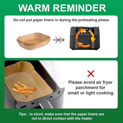 130 Pcs Disposable Mini Air Fryer Liners for COSORI 2.1 Qt Air Fryer | Small Air Fryer Liners, Pre-Cut and Ready to Use Upon Receipt, Food-Grade Safe, Heat to 430°F, Non-Stick