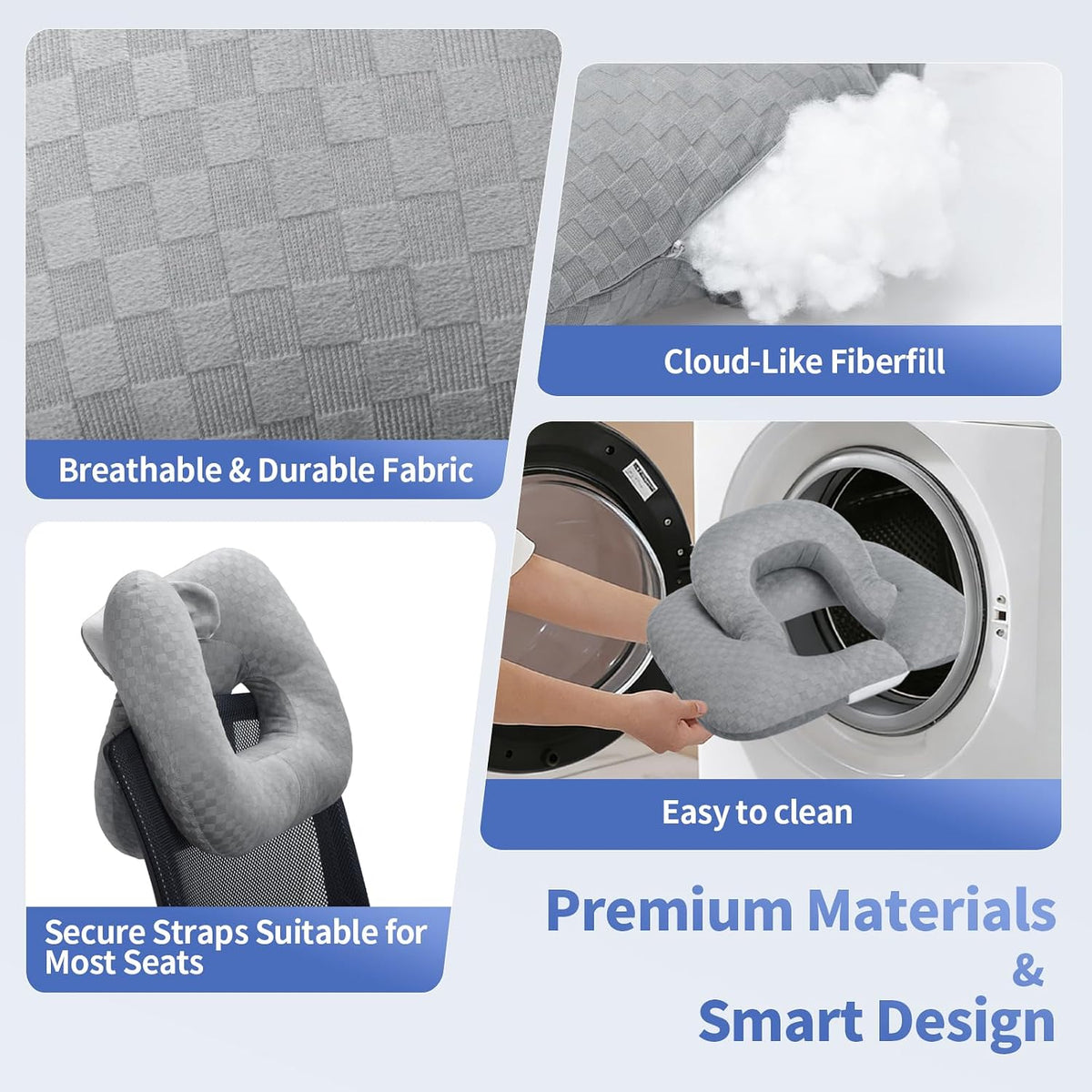 2-Layer Neck Pillow for Office, Recliner & Car -Breathable,Washable