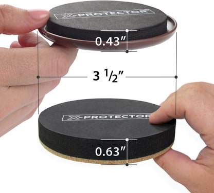 X-Protector Furniture Sliders for Carpet & Furniture Lifter Tool Set | 4 PCS 3 1/2" Sliders for Furniture with Foldable Furniture Jack. Move Your Furniture Easily with Furniture Movers for Carpets