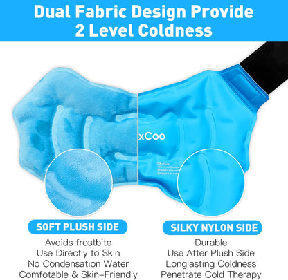 RelaxCoo Ankle Ice Pack Wrap for Swelling, Reusable Gel Ice Pack for Ankle Injuries, Cold Compress Therapy for Foot Pain Relief, Achilles Tendonitis, Plantar Fasciitis, Sprains