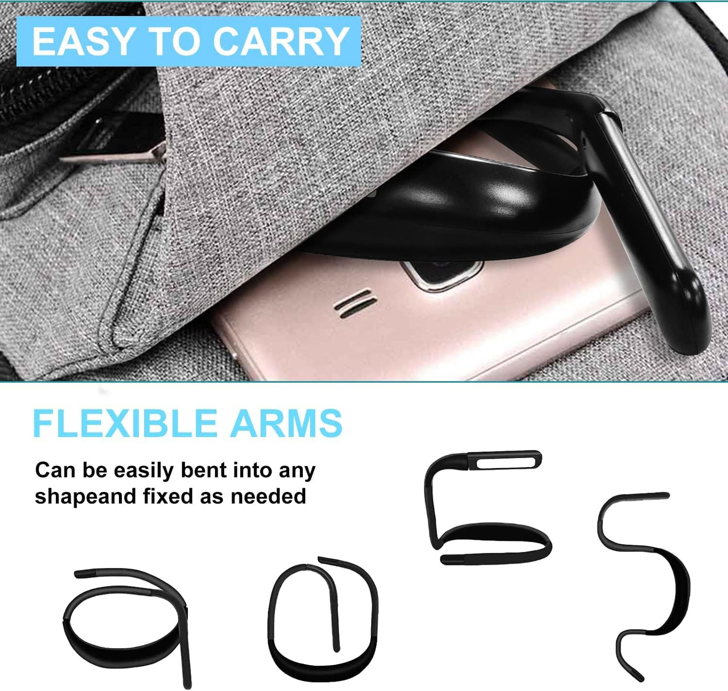 LED Neck Reading Light,Book Lights for Reading in Bed,Adjustable Brightness Desk Lamp,3 Color,with Bendable Arms,Suitable for Repairing,Night Running,Walking,Knitting,Camping,Perfect Gifts