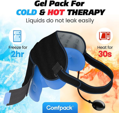 Compression Ankle Ice Pack Wrap for Foot Pain Relief | Ankle Support Brace with 2 Hot Cold Packs for Injuries, Plantar Fasciitis, Sprain & Fracture, Achilles Tendonitis, Surgery